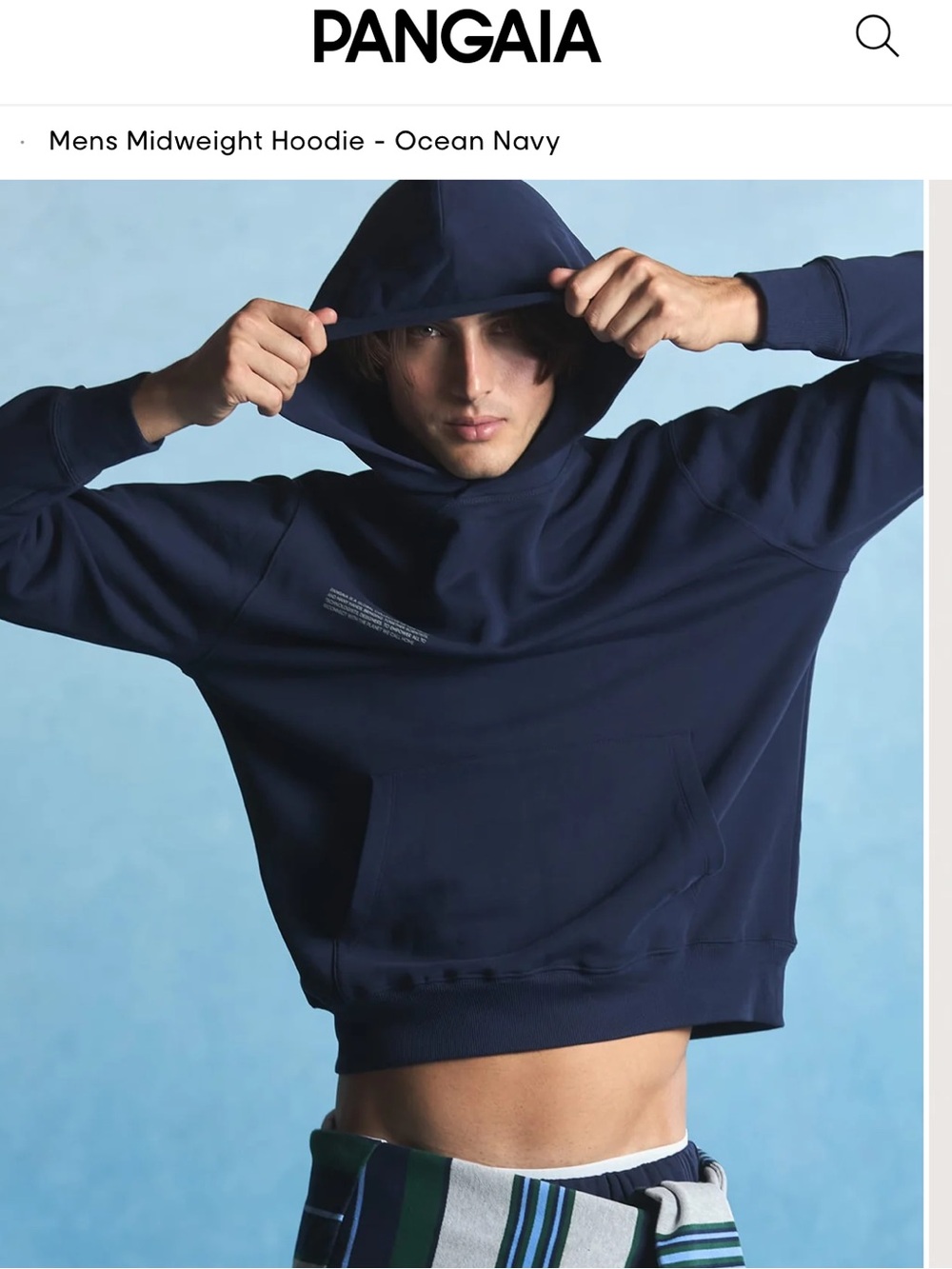 Pangaia Men's Hoodie - Ocean Navy organic cotton XXS